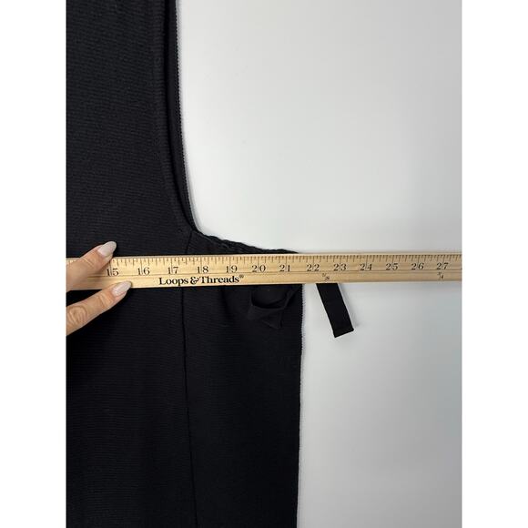 Madewell Side-Bow Textured Jumpsuit Black 100% Cotton Women’s XL Minimalist - Picture 13 of 14